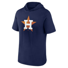 Houston Astros Short Sleeve Hoodie T-Shirt - Navy