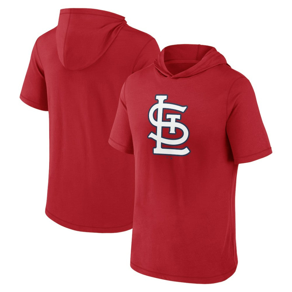 St. Louis Cardinals Short Sleeve Hoodie T-Shirt - Red