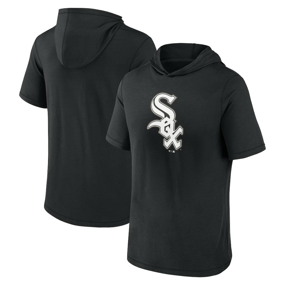 Chicago White Sox Short Sleeve Hoodie T-Shirt - Black