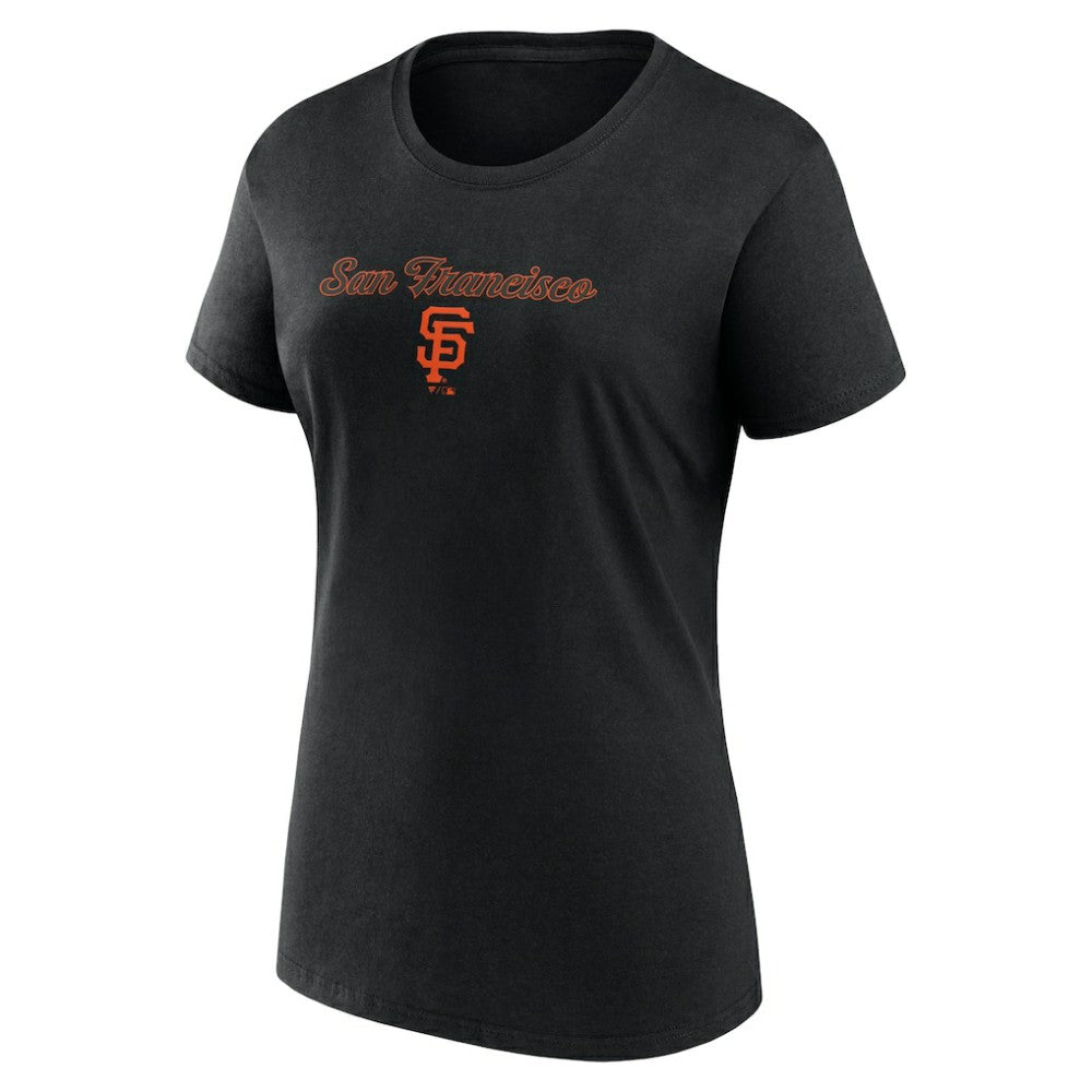 San Francisco Giants Women's Script T-Shirt & Shorts Combo Set - Black/Gray