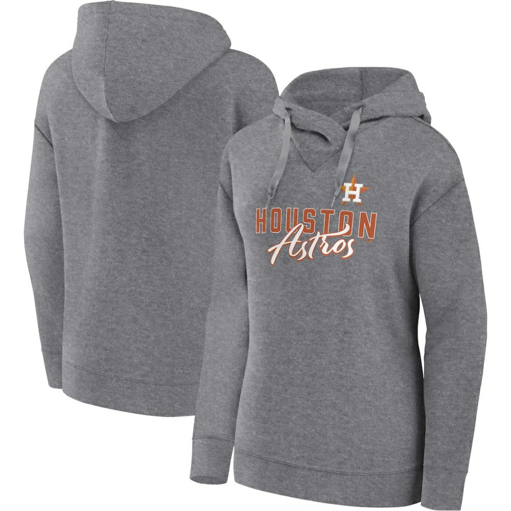 Houston Astros Women's Script Favorite Lightweight Pullover Hoodie - Heather Gray