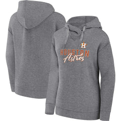 Houston Astros Women's Script Favorite Lightweight Pullover Hoodie - Heather Gray