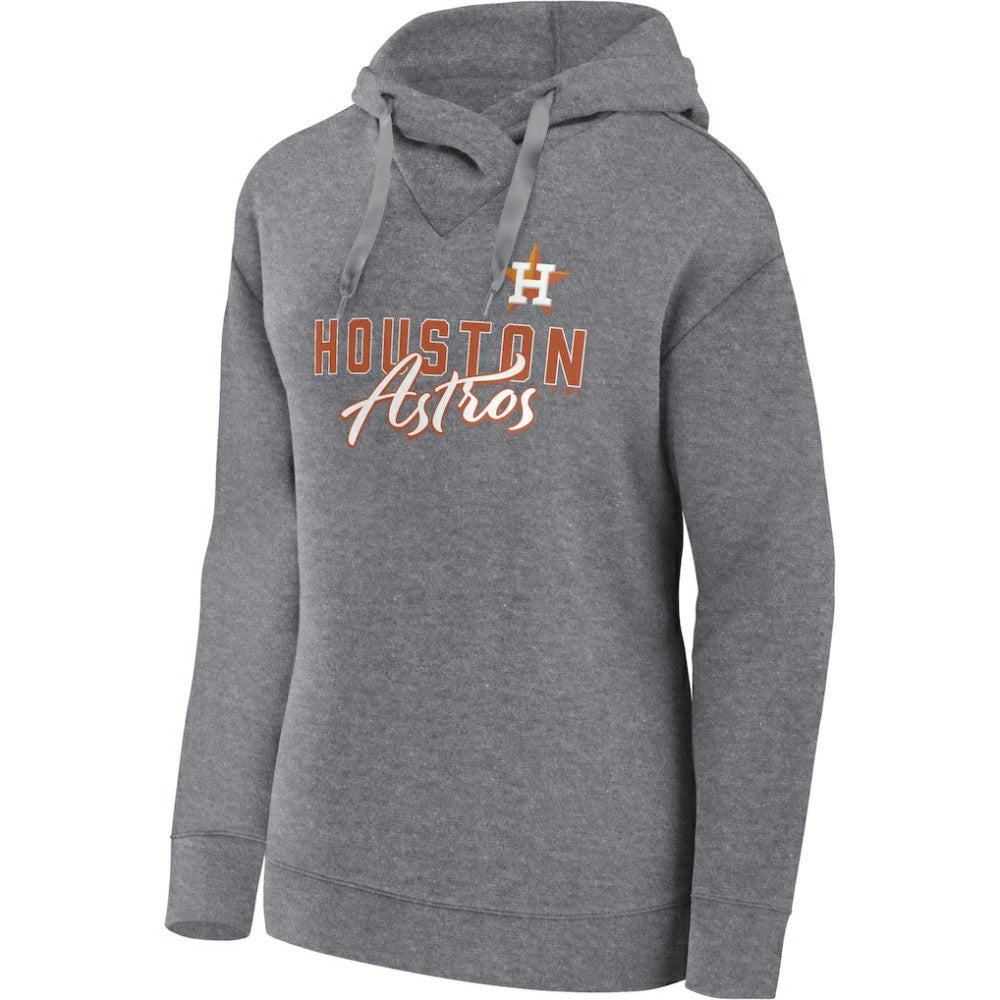 Houston Astros Women's Script Favorite Lightweight Pullover Hoodie - Heather Gray