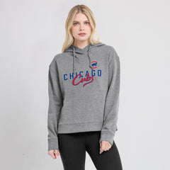 Chicago Cubs Women's Script Favorite Lightweight Pullover Hoodie - Heather Gray