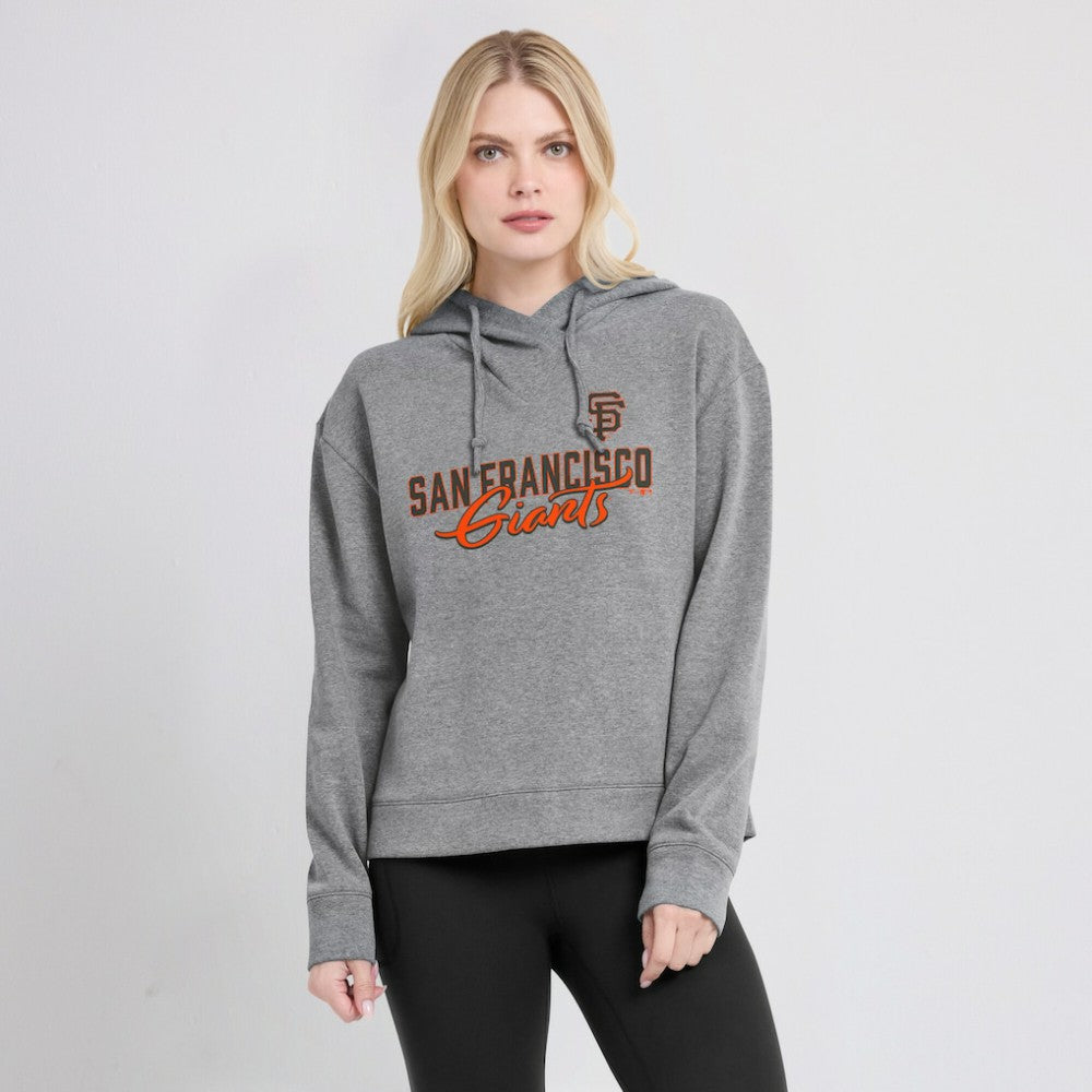 San Francisco Giants Women's Script Favorite Lightweight Pullover Hoodie - Heather Gray