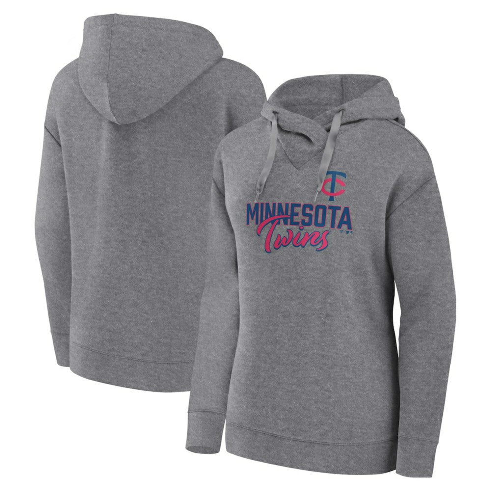 Minnesota Twins Women's Script Favorite Lightweight Pullover Hoodie - Heather Gray