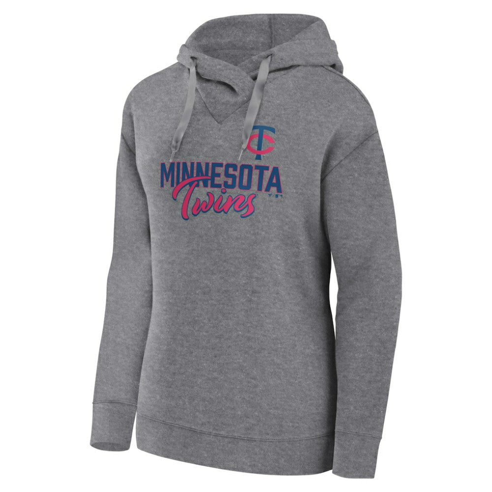 Minnesota Twins Women's Script Favorite Lightweight Pullover Hoodie - Heather Gray