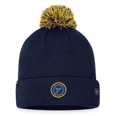St. Louis Blues Fanatics 2023 NHL Draft Cuffed Knit Hat with Pom Navy