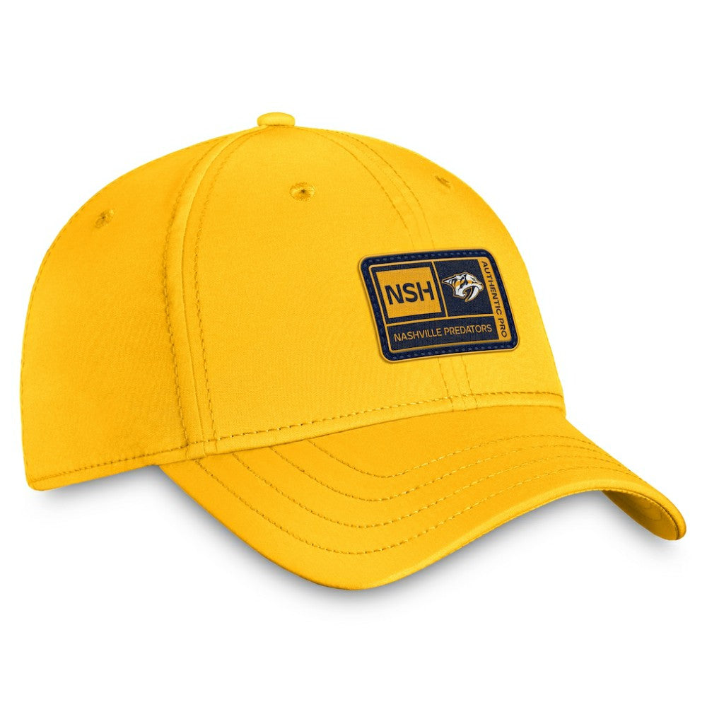 Nashville Predators Fanatics Authentic Pro Training Camp Flex Hat – Gold