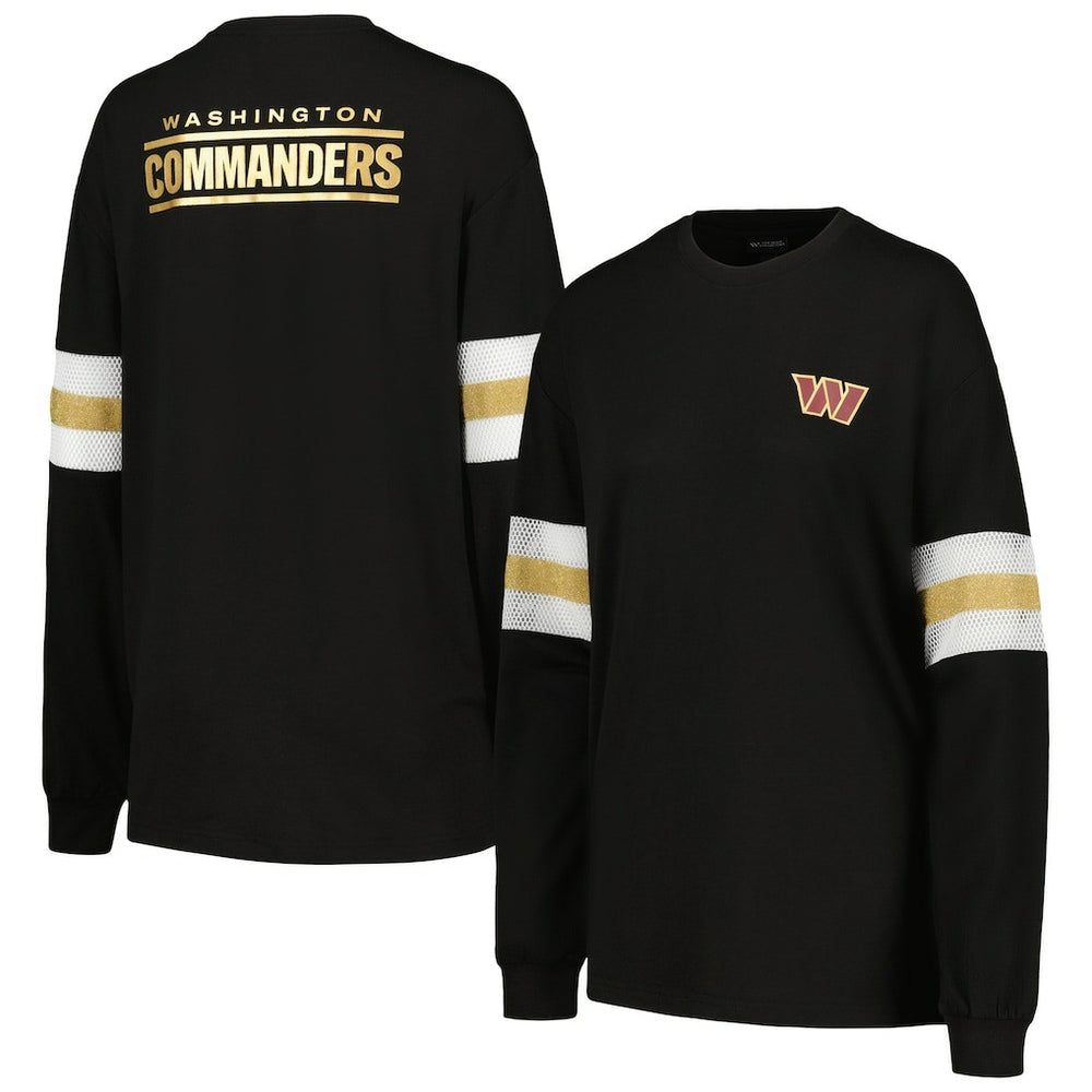 Washington Commanders The Wild Collective Women's Long Sleeve T-Shirt - Black discount