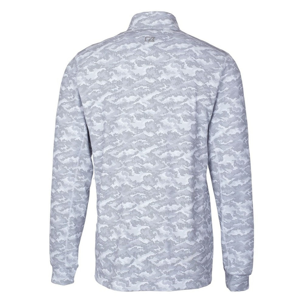Philadelphia Phillies Cutter & Buck Big & Tall Traverse Camo Print Stretch Quarter-Zip Pullover Top - Charcoal