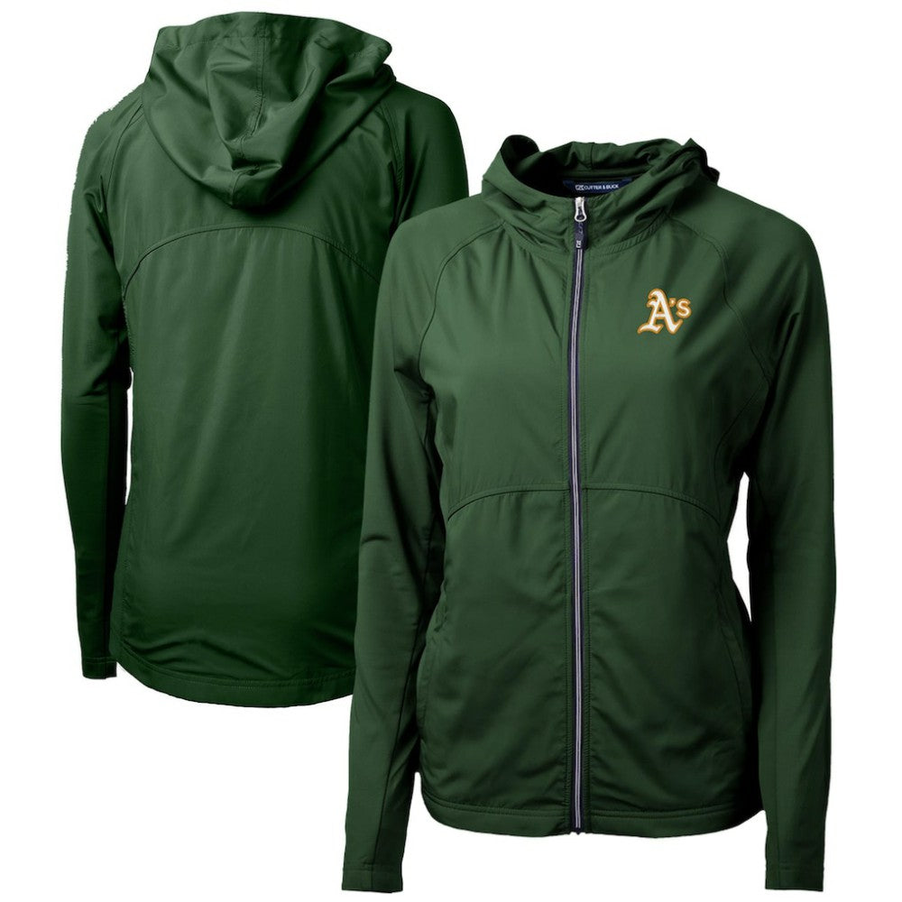 Athletics Cutter & Buck Women's Adapt Eco Knit Hybrid Recycled Full-Zip Hoodie - Hunter Green