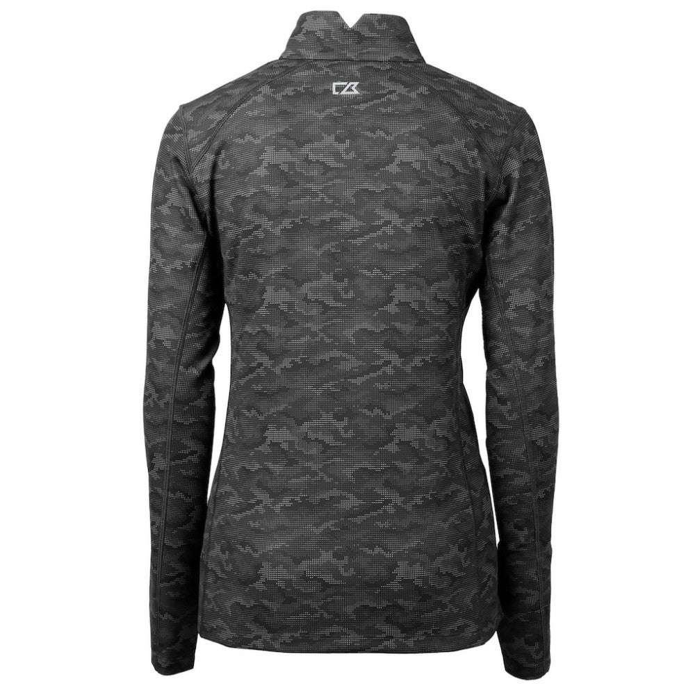 Baltimore Orioles Cutter & Buck Women's Traverse Camo Print Stretch Quarter-Zip Pullover Top - Black