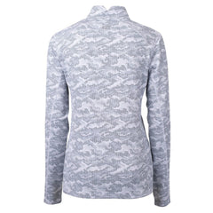 Atlanta Braves Cutter & Buck Women's Traverse Camo Print Stretch Quarter-Zip Pullover Top - Charcoal