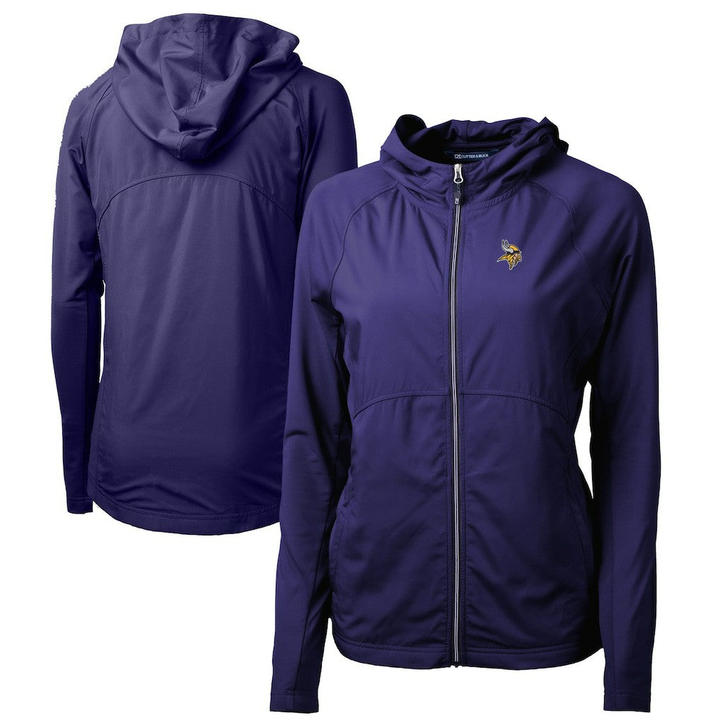 Minnesota Vikings Cutter & Buck Women's Adapt Eco Knit Hybrid Recycled Full-Zip Hoodie - Purple discount
