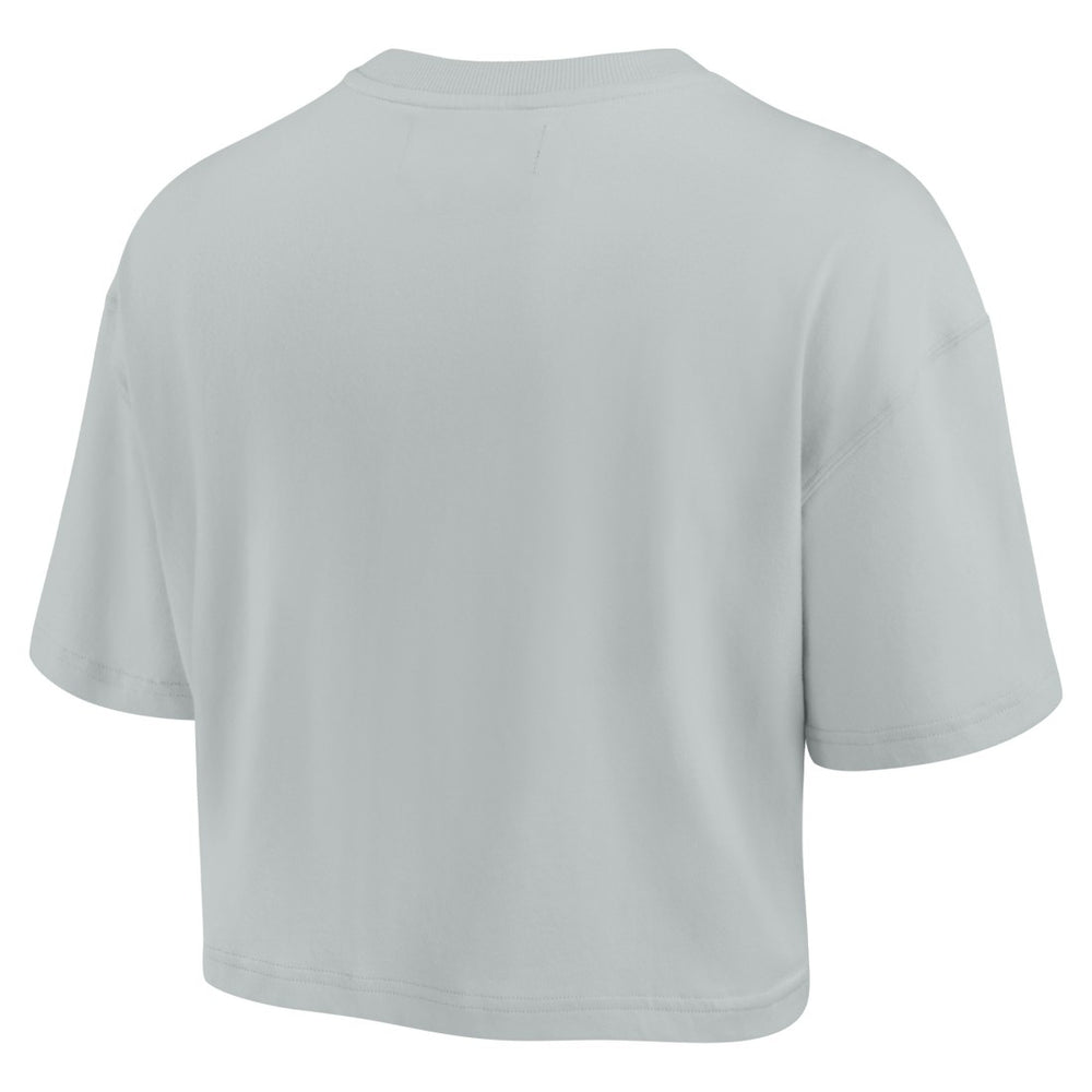Green Bay Packers Women's Elements Super Soft Boxy Cropped T-Shirt - Gray for sale