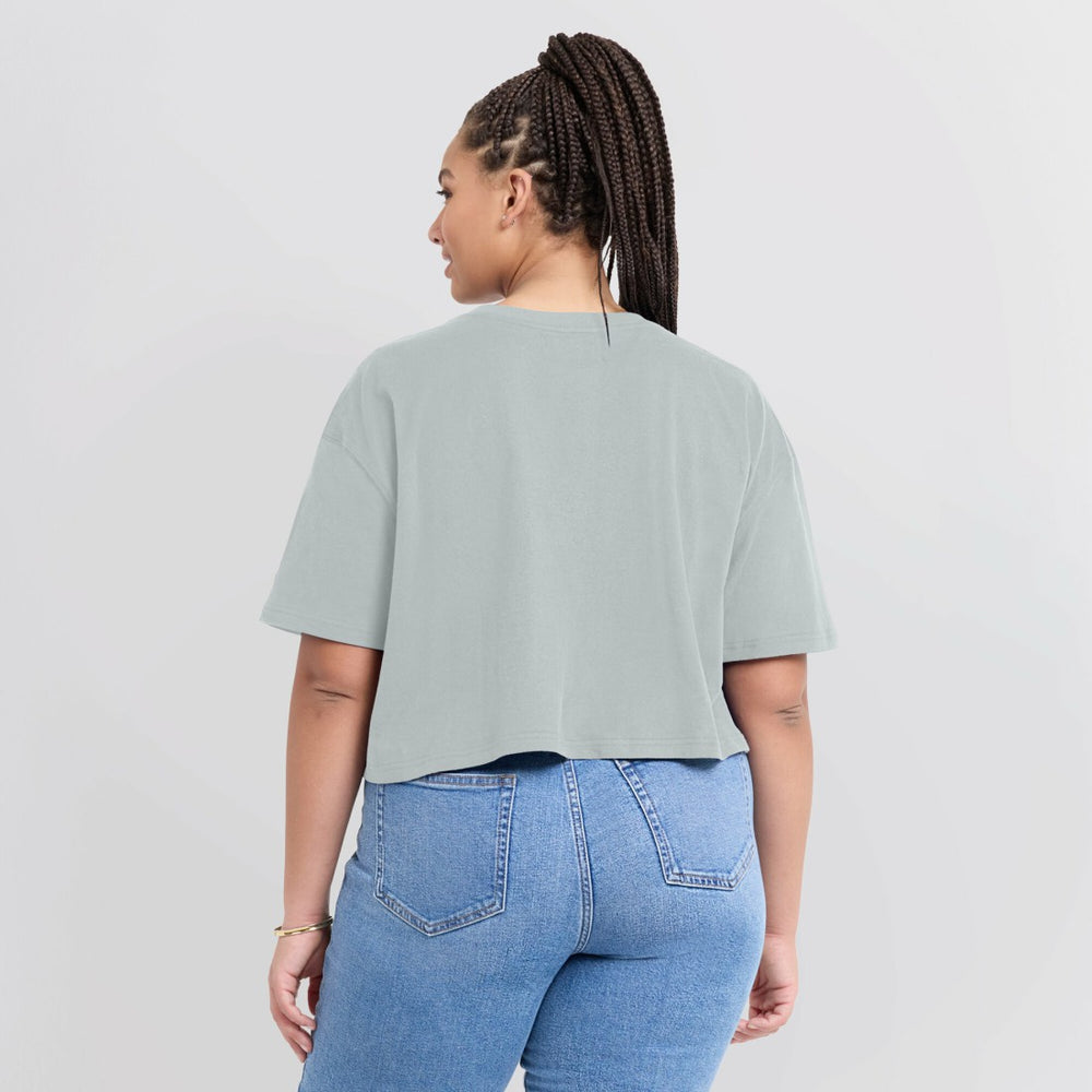 Green Bay Packers Women's Elements Super Soft Boxy Cropped T-Shirt - Gray for sale