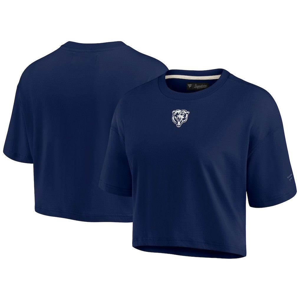 Chicago Bears Women's Elements Super Soft Boxy Cropped T-Shirt - Navy sale