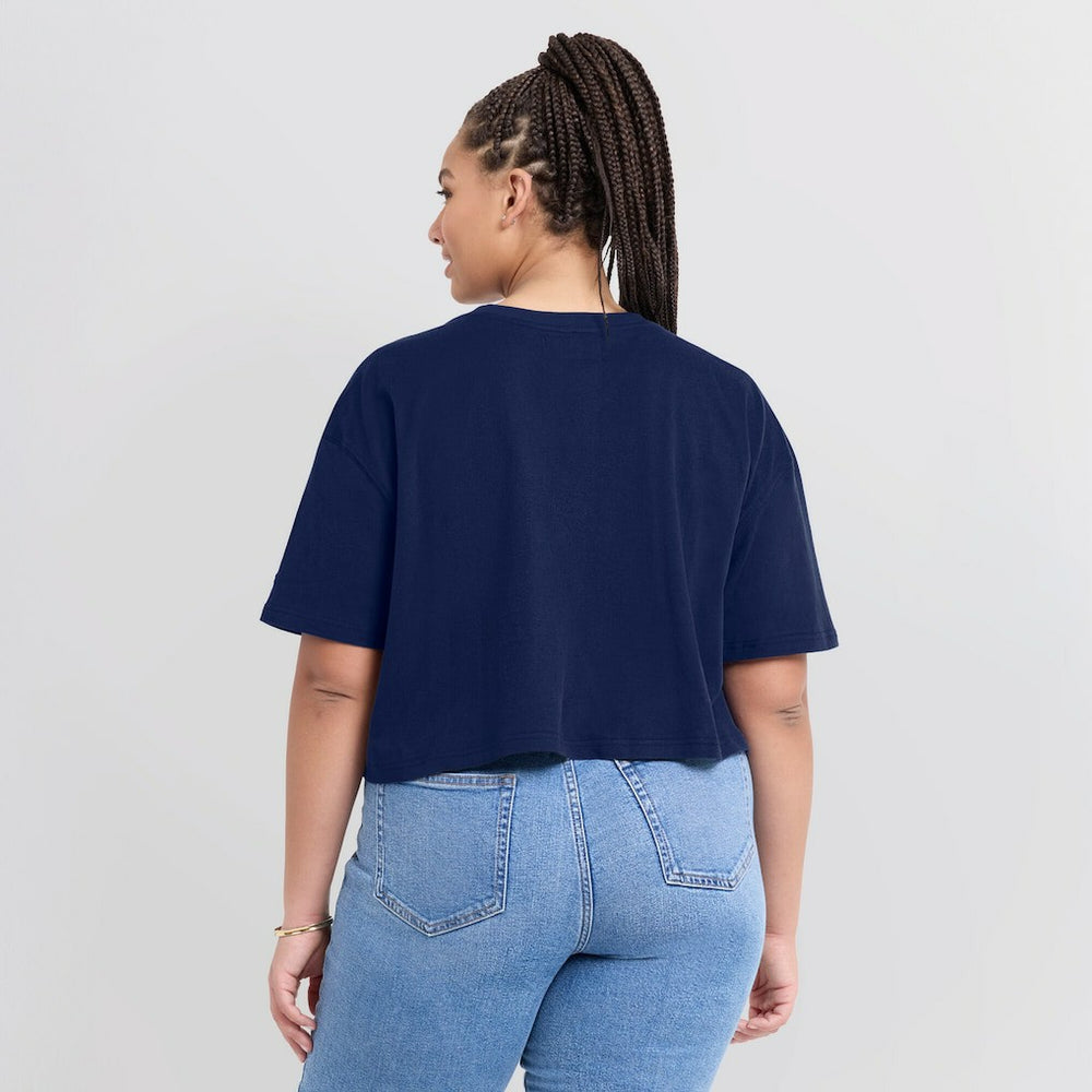 Chicago Bears Women's Elements Super Soft Boxy Cropped T-Shirt - Navy sale