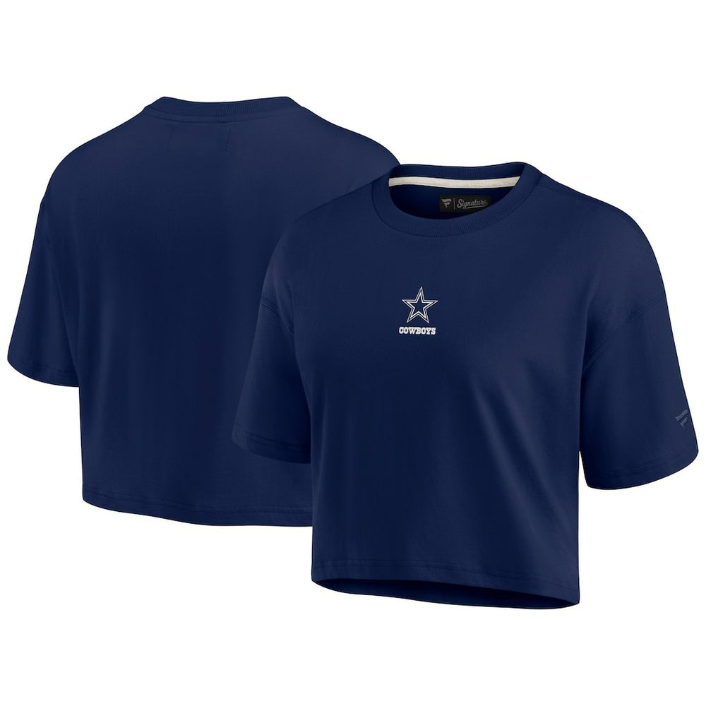 Dallas Cowboys Women's Elements Super Soft Boxy Cropped T-Shirt - Navy on sale