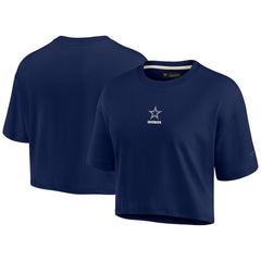 Dallas Cowboys Women's Elements Super Soft Boxy Cropped T-Shirt - Navy on sale