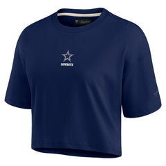 Dallas Cowboys Women's Elements Super Soft Boxy Cropped T-Shirt - Navy on sale