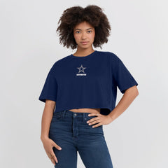 Dallas Cowboys Women's Elements Super Soft Boxy Cropped T-Shirt - Navy on sale