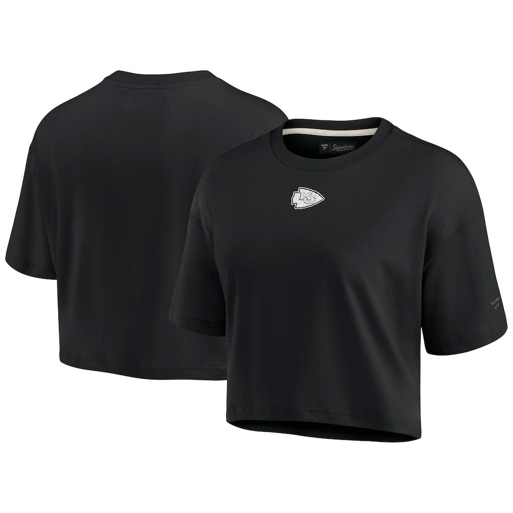 Kansas City Chiefs Women's Elements Super Soft Boxy Cropped T-Shirt - Black discount