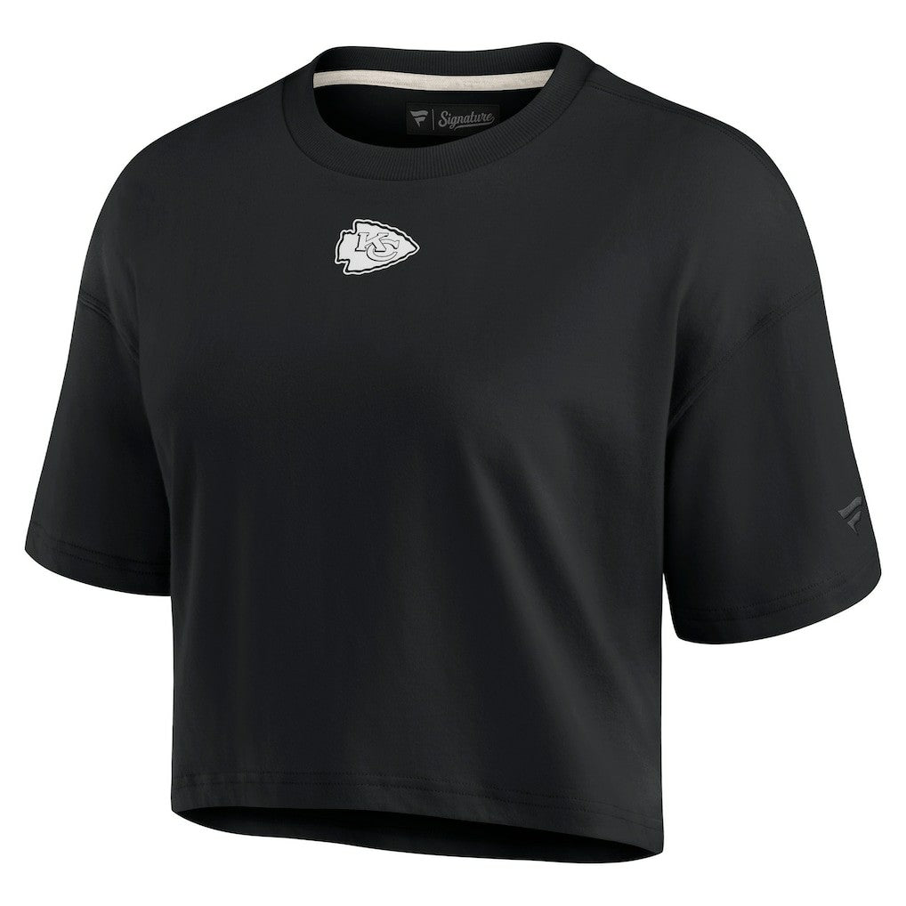 Kansas City Chiefs Women's Elements Super Soft Boxy Cropped T-Shirt - Black discount