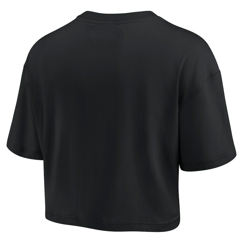 Las Vegas Raiders Women's Elements Super Soft Boxy Cropped T-Shirt - Black discount