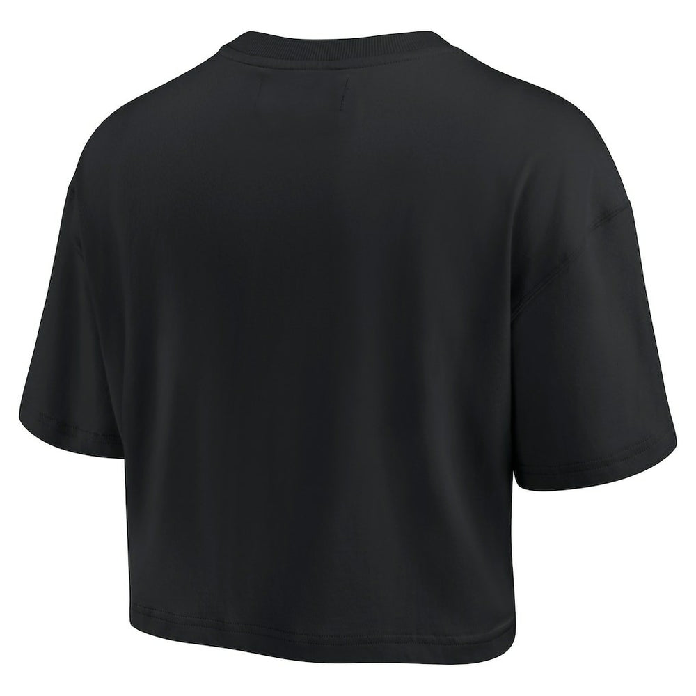 Las Vegas Raiders Women's Elements Super Soft Boxy Cropped T-Shirt - Black discount