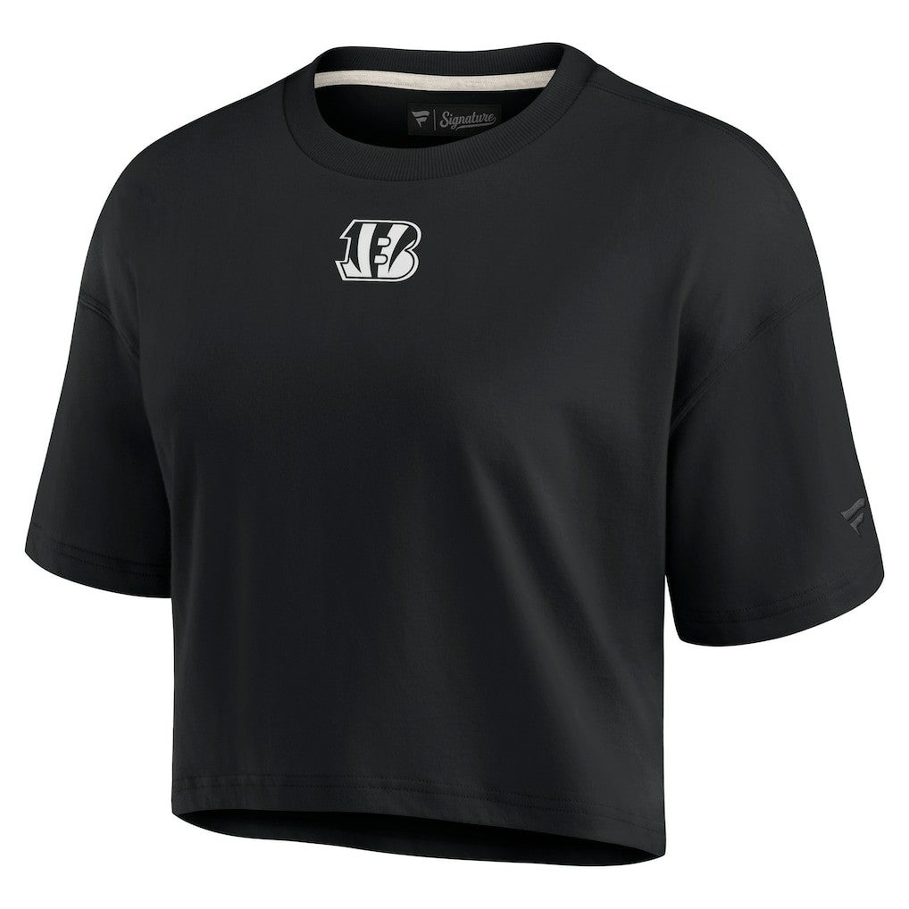 Cincinnati Bengals Women's Elements Super Soft Boxy Cropped T-Shirt - Black online