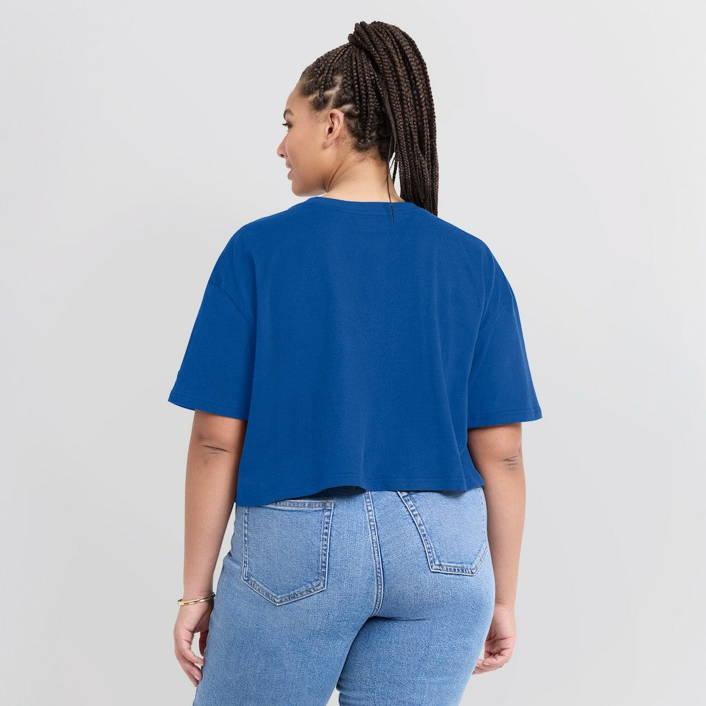 Buffalo Bills Women's Elements Super Soft Boxy Cropped T-Shirt - Royal on sale