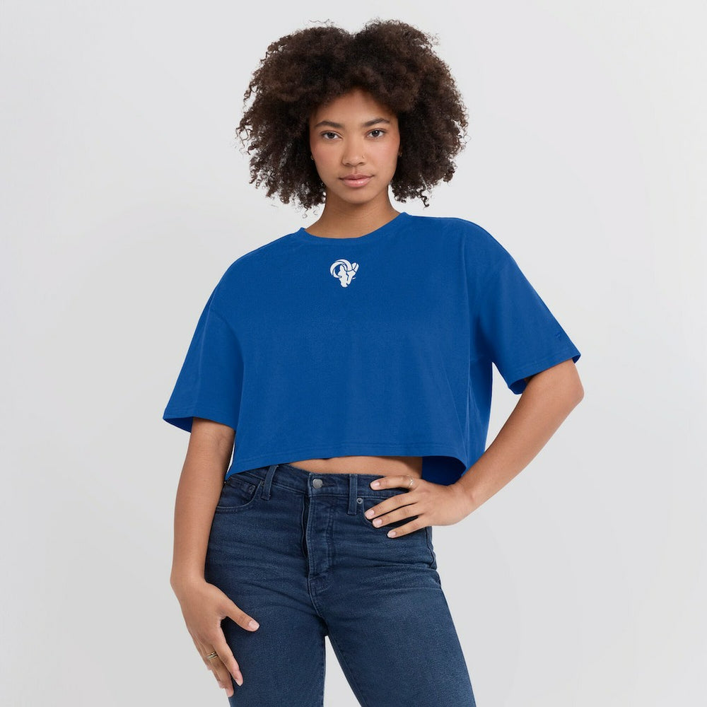 Los Angeles Rams Women's Elements Super Soft Boxy Cropped T-Shirt - Royal online