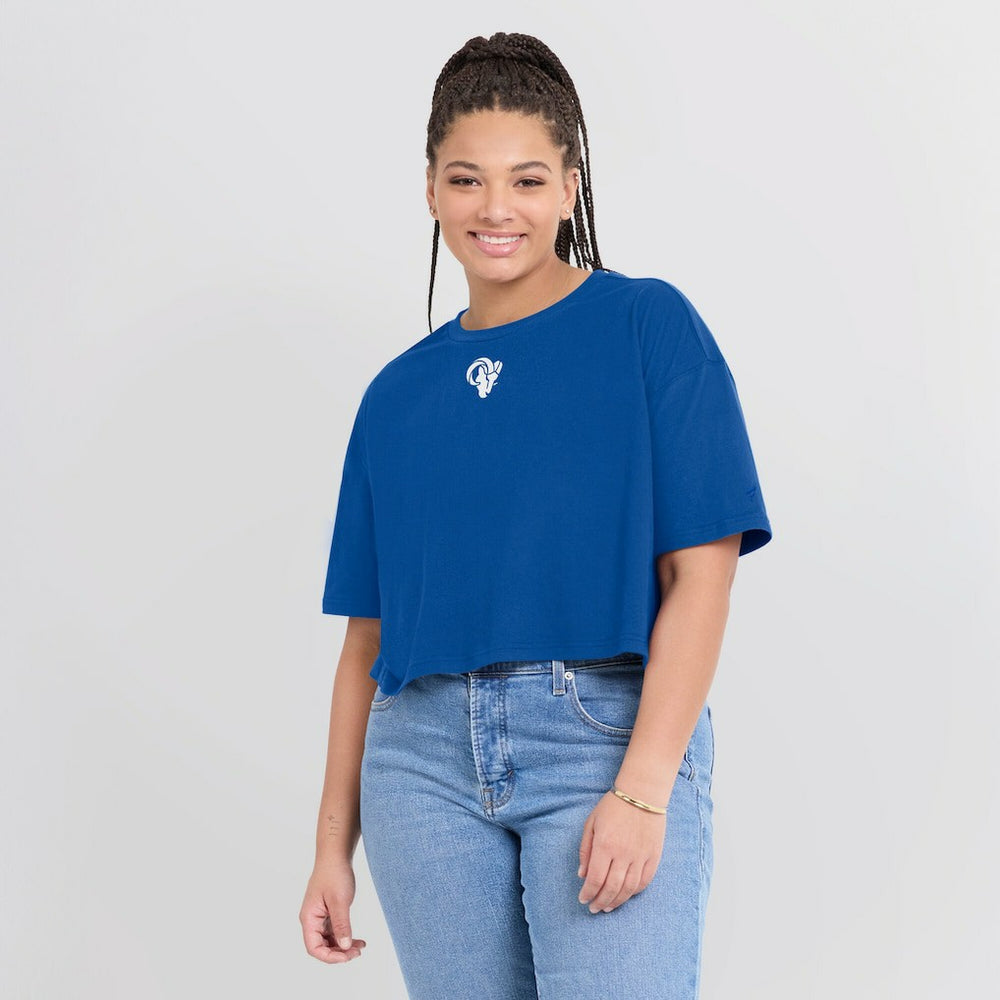Los Angeles Rams Women's Elements Super Soft Boxy Cropped T-Shirt - Royal online