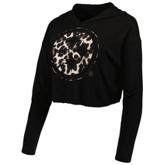 T.J. Watt Pittsburgh Steelers Majestic Threads Women's Leopard Player Name & Number Long Sleeve Cropped Hoodie - Black sale