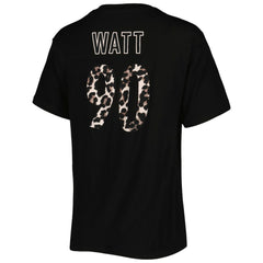 T.J. Watt Pittsburgh Steelers Majestic Threads Women's Leopard Player Name & Number T-Shirt - Black sale