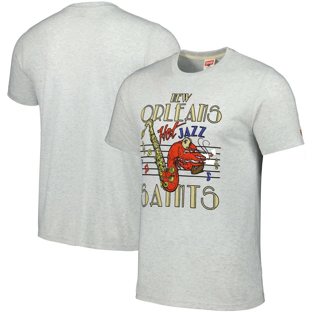 New Orleans Saints Homage Jazz Hyper Local Tri-Blend T-Shirt - Ash online