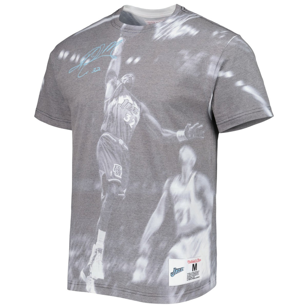 Karl Malone Utah Jazz Above The Rim T-Shirt - Heather Gray | Mitchell & Ness online
