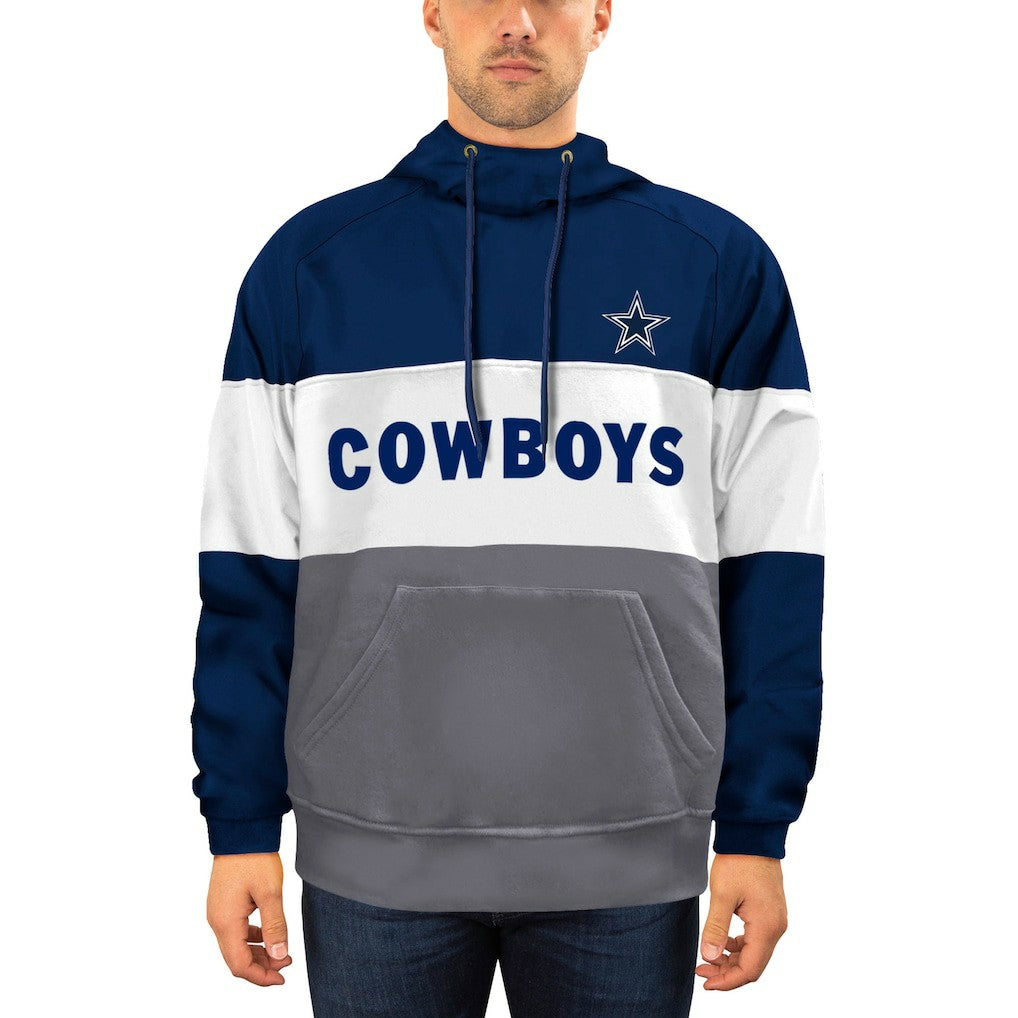 Dallas Cowboys New Era Big & Tall Fleece Star Pullover Hoodie - Navy/Gray cheap