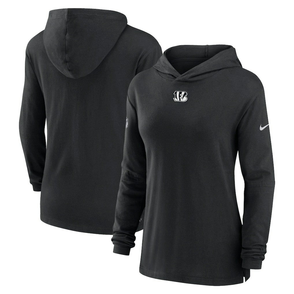 Cincinnati Bengals Women's Sideline Performance Long Sleeve Hoodie T-Shirt - Black | Nike online