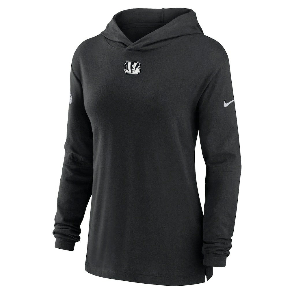 Cincinnati Bengals Women's Sideline Performance Long Sleeve Hoodie T-Shirt - Black | Nike online
