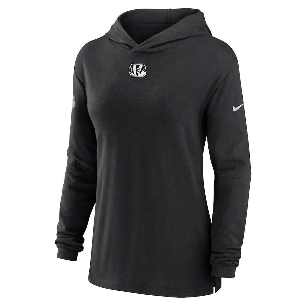 Cincinnati Bengals Women's Sideline Performance Long Sleeve Hoodie T-Shirt - Black | Nike online