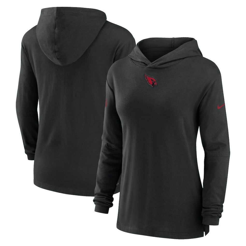 Arizona Cardinals Women's Sideline Performance Long Sleeve Hoodie T-Shirt - Black | Nike cheap