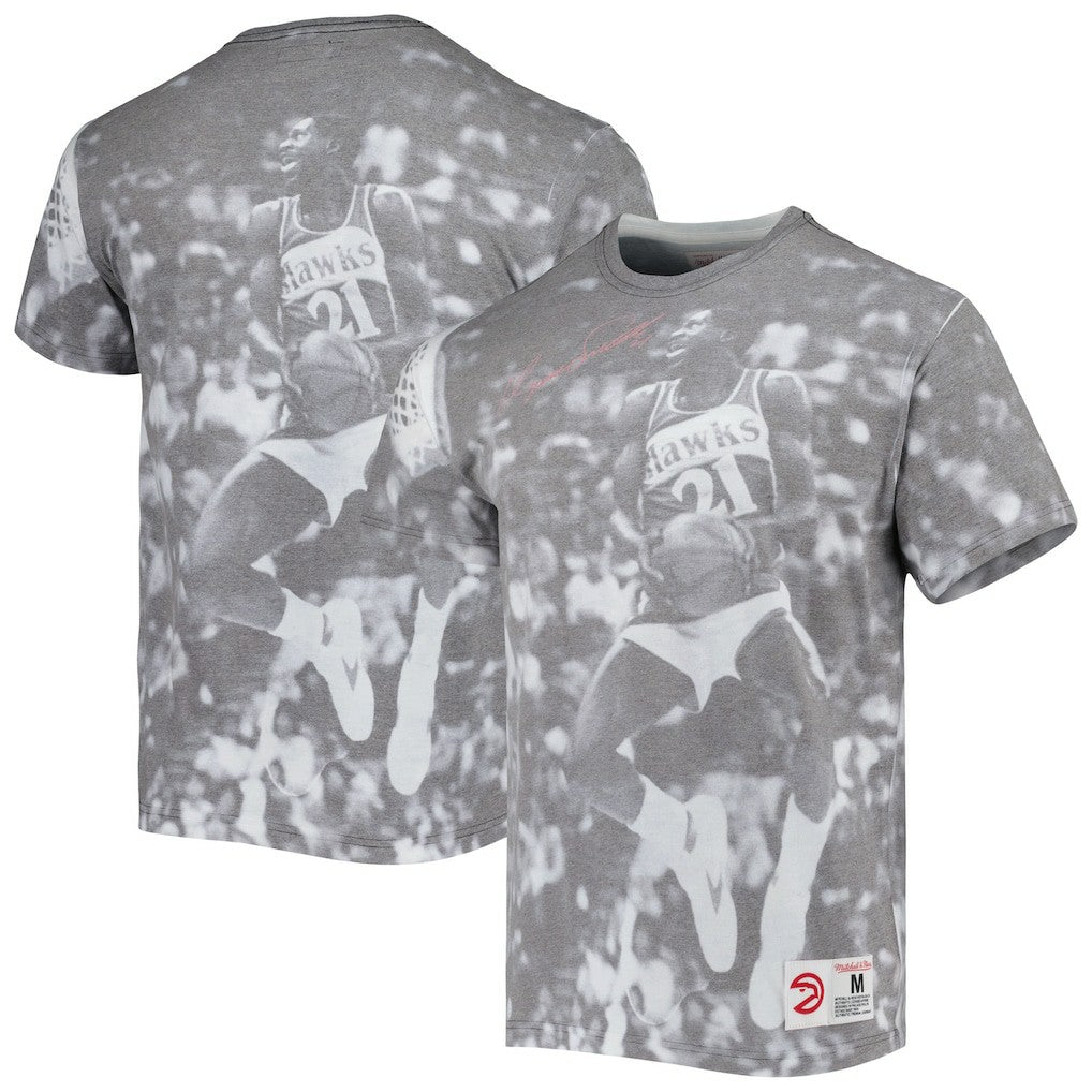Dominique Wilkins Atlanta Hawks Above The Rim T-Shirt - Heather Gray | Mitchell & Ness sale