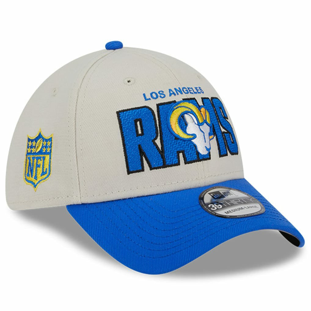 Los Angeles Rams New Era 2023 NFL Draft 39THIRTY Flex Hat - Stone/Royal on sale