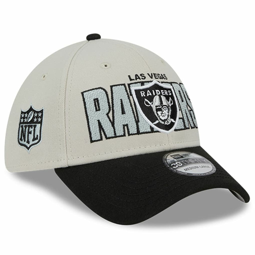Las Vegas Raiders New Era 2023 NFL Draft 39THIRTY Flex Hat - Stone/Black cheap
