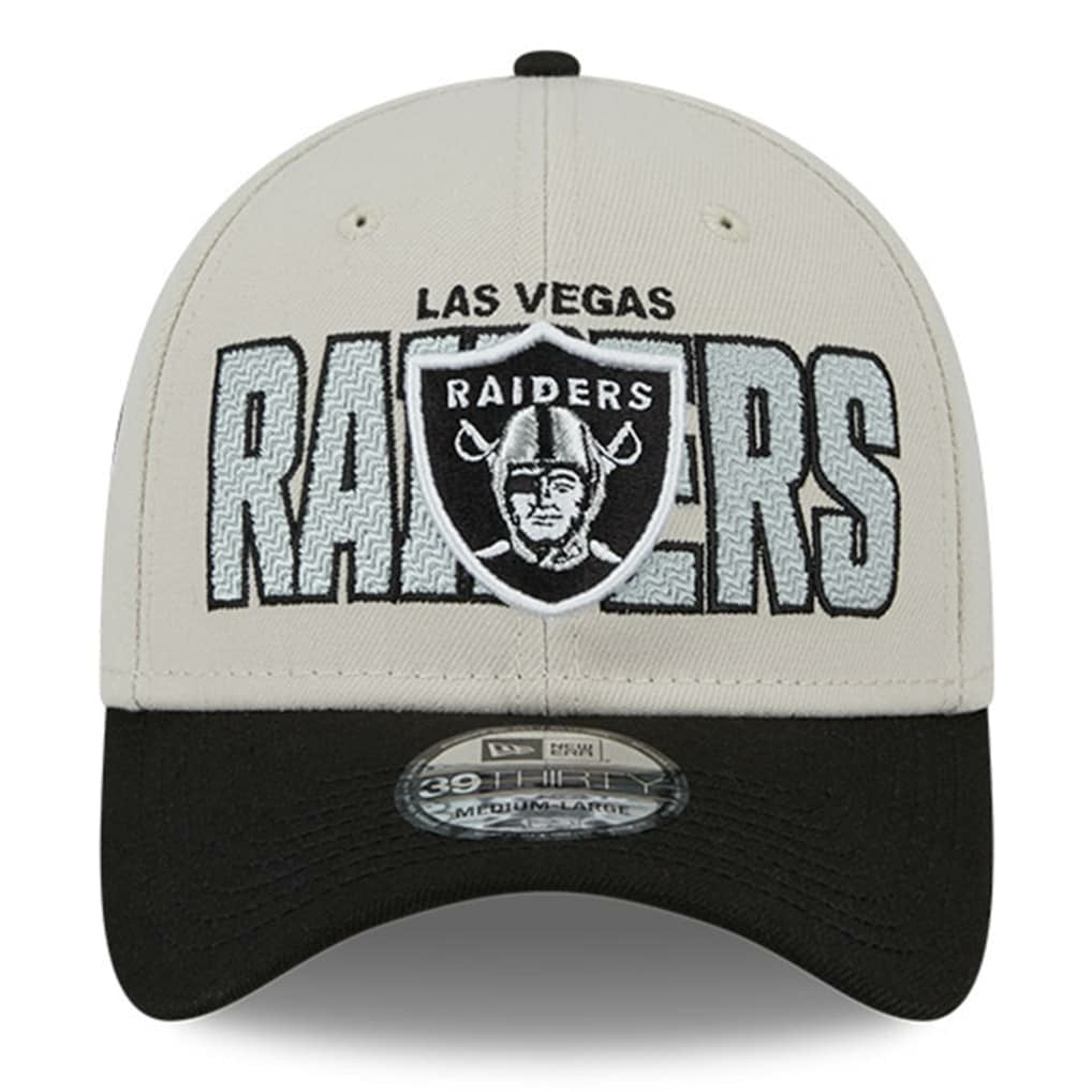 Las Vegas Raiders New Era 2023 NFL Draft 39THIRTY Flex Hat - Stone/Black cheap