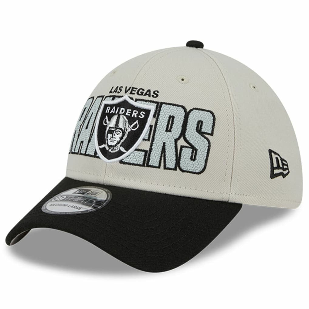 Las Vegas Raiders New Era 2023 NFL Draft 39THIRTY Flex Hat - Stone/Black cheap