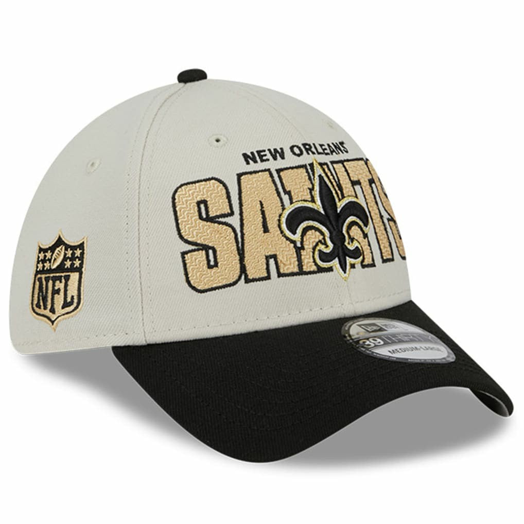 New Orleans Saints New Era 2023 NFL Draft 39THIRTY Flex Hat - Stone/Black sale